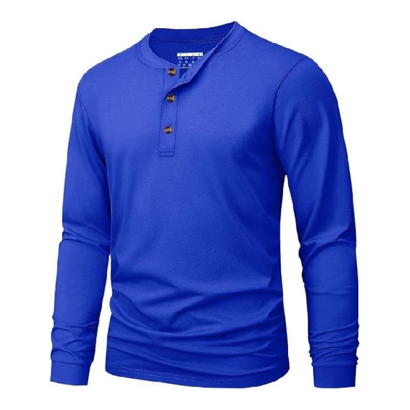 Men's Long Sleeve Henley Shirts