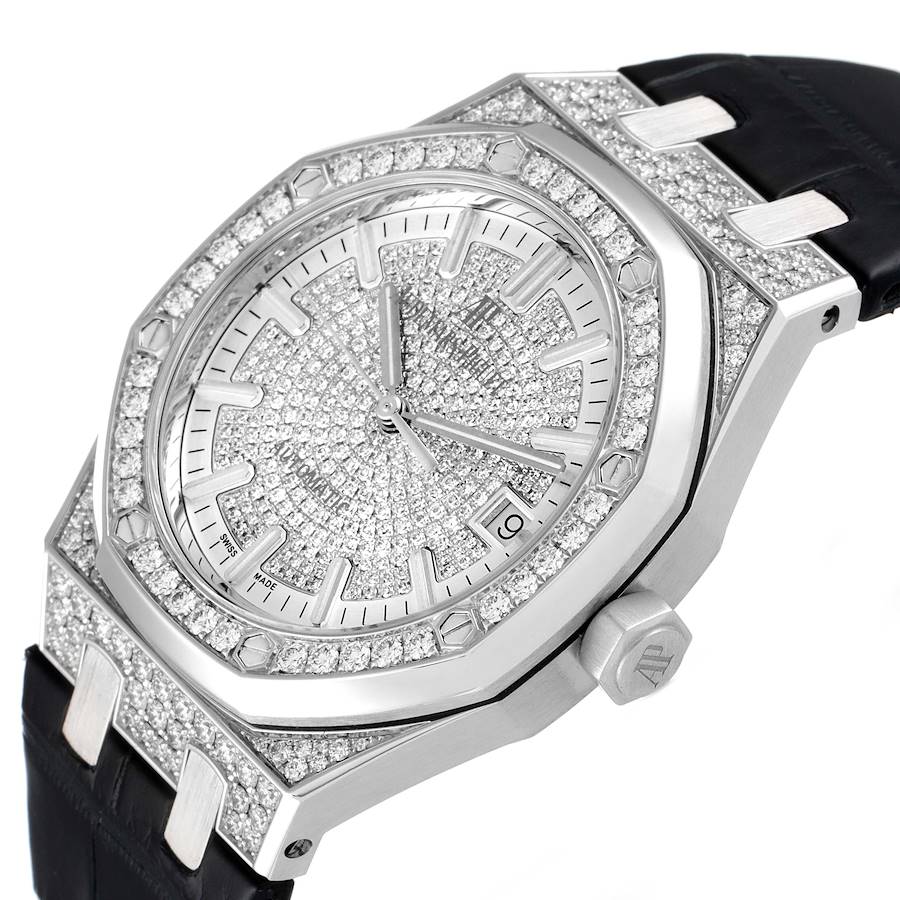 Audemars Piguet Royal Oak White Gold Diamond Mens Watch 15452BC