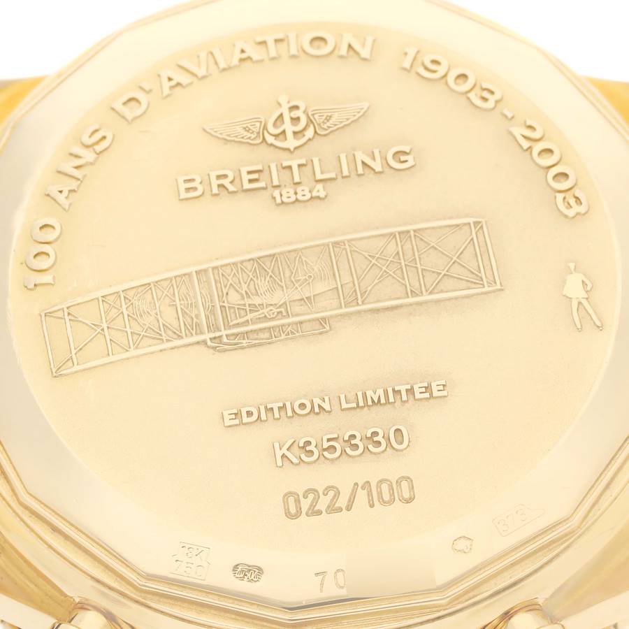 Breitling Navitimer Montbrillant Yellow Gold Limited Edition Mens Watch K21330