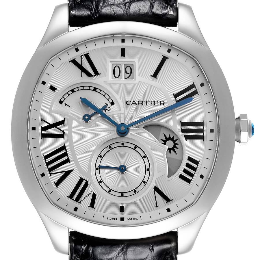 Cartier Drive Retrograde Large Day Night Steel Mens Watch WSNM0005 Card