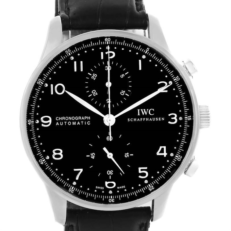 IWC Portuguese Chrono Automatic Black Dial Mens Watch IW371447