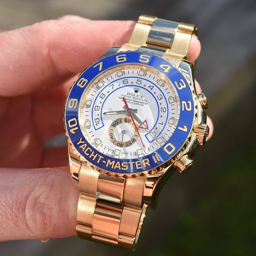??Limited Time Offer-Rolex Yacht-Master II Yellow Gold m116688-0002 Mercedes-Benz hour hand /Rose Gold m116681-0002/ m116680-0002 44mm Unworn