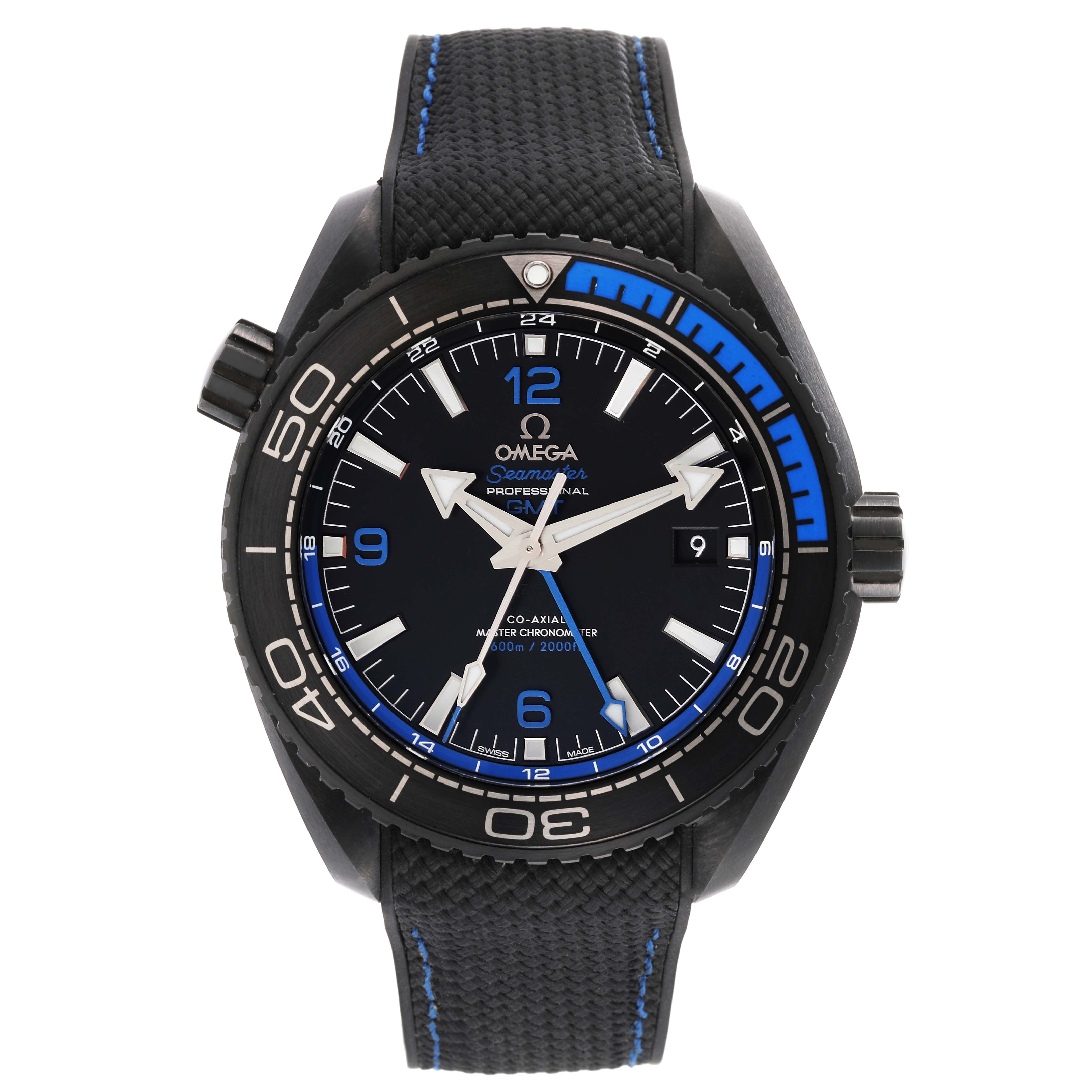 Omega Planet Ocean Deep Black Ceramic GMT Watch 45.5 MM 215.92.46.22.01.002