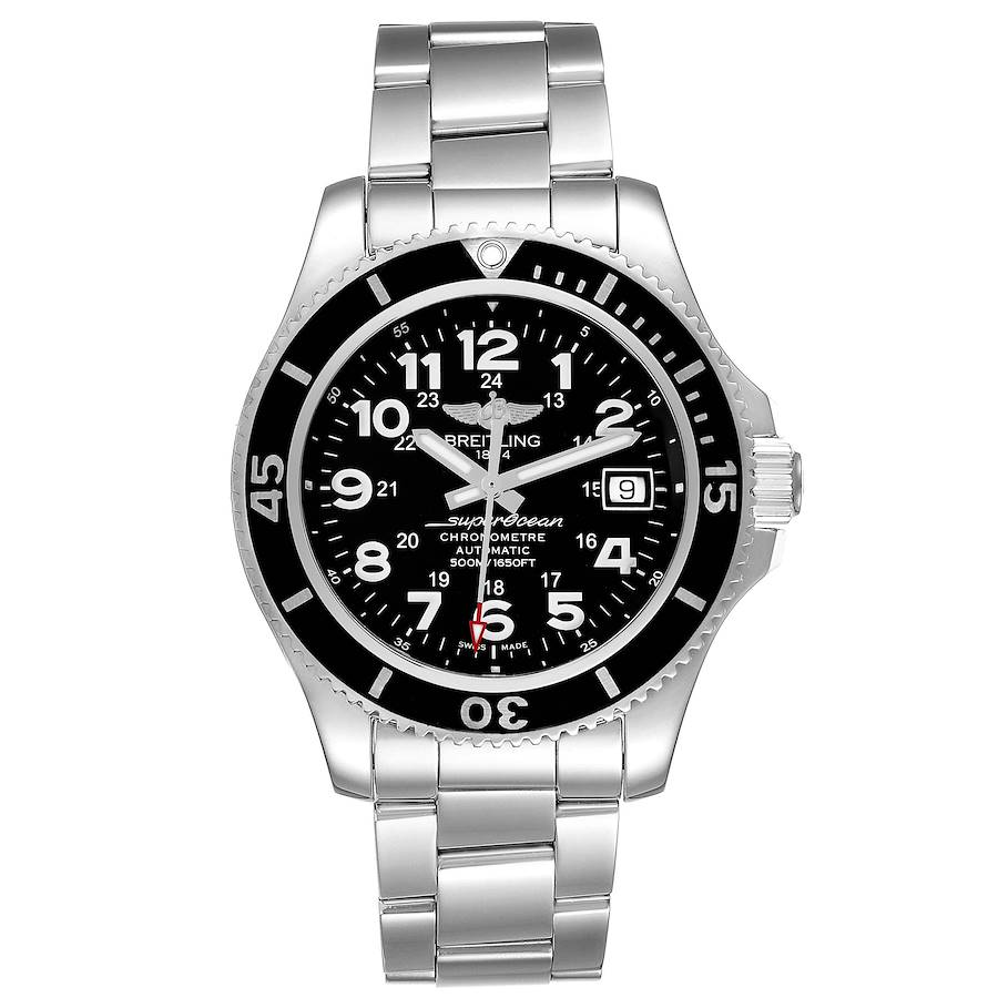 Breitling Superocean II Black Dial Steel Mens Watch A17365