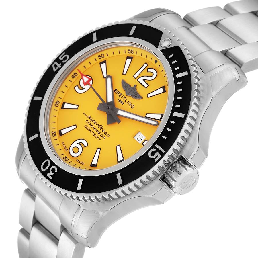 Breitling Superocean II Yellow Dial Steel Mens Watch A17367