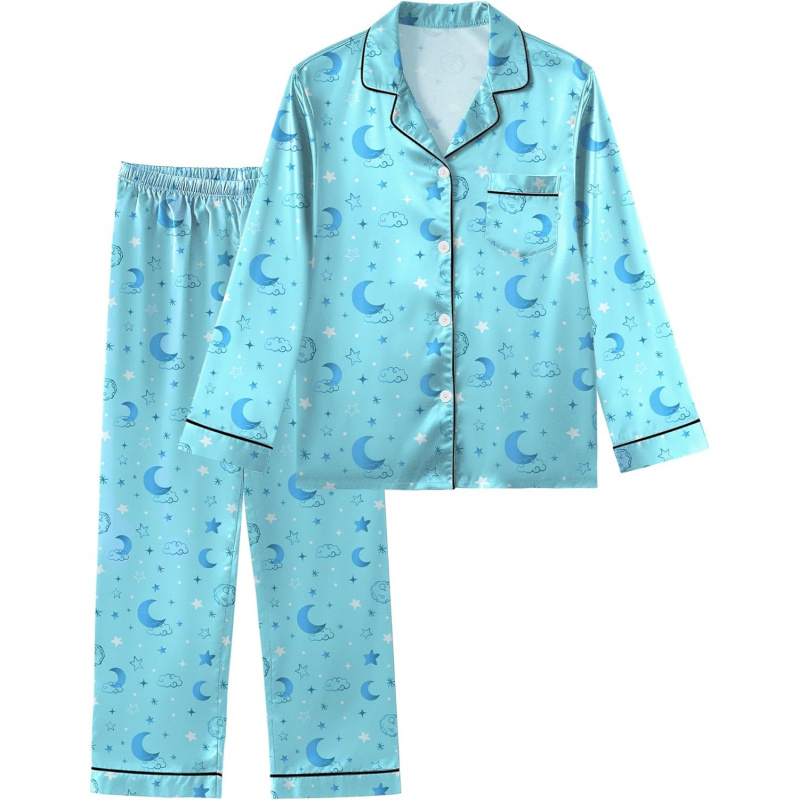 Girls Pajamas Satin Pajama Set