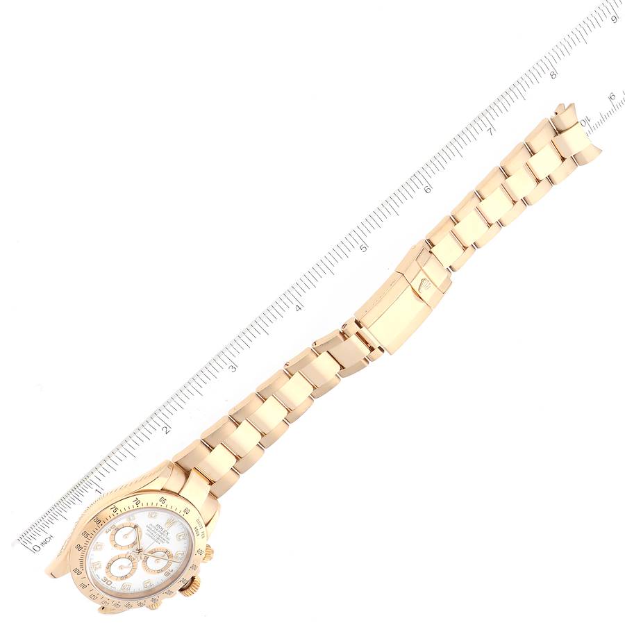 Rolex Daytona Yellow Gold White Diamond Dial Mens Watch 116528