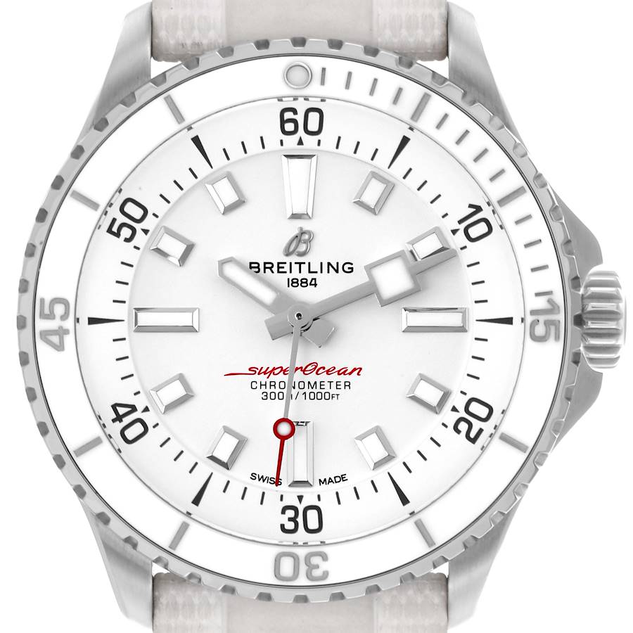 Breitling Superocean 42mm Japanese White Dial Steel Mens Watch A17375