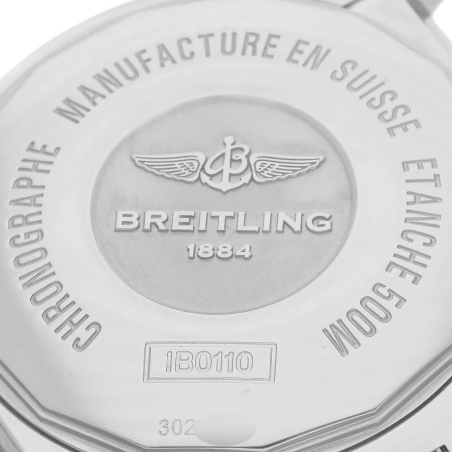 Breitling Chronomat Black Dial Steel Rose Gold Mens Watch IB0110