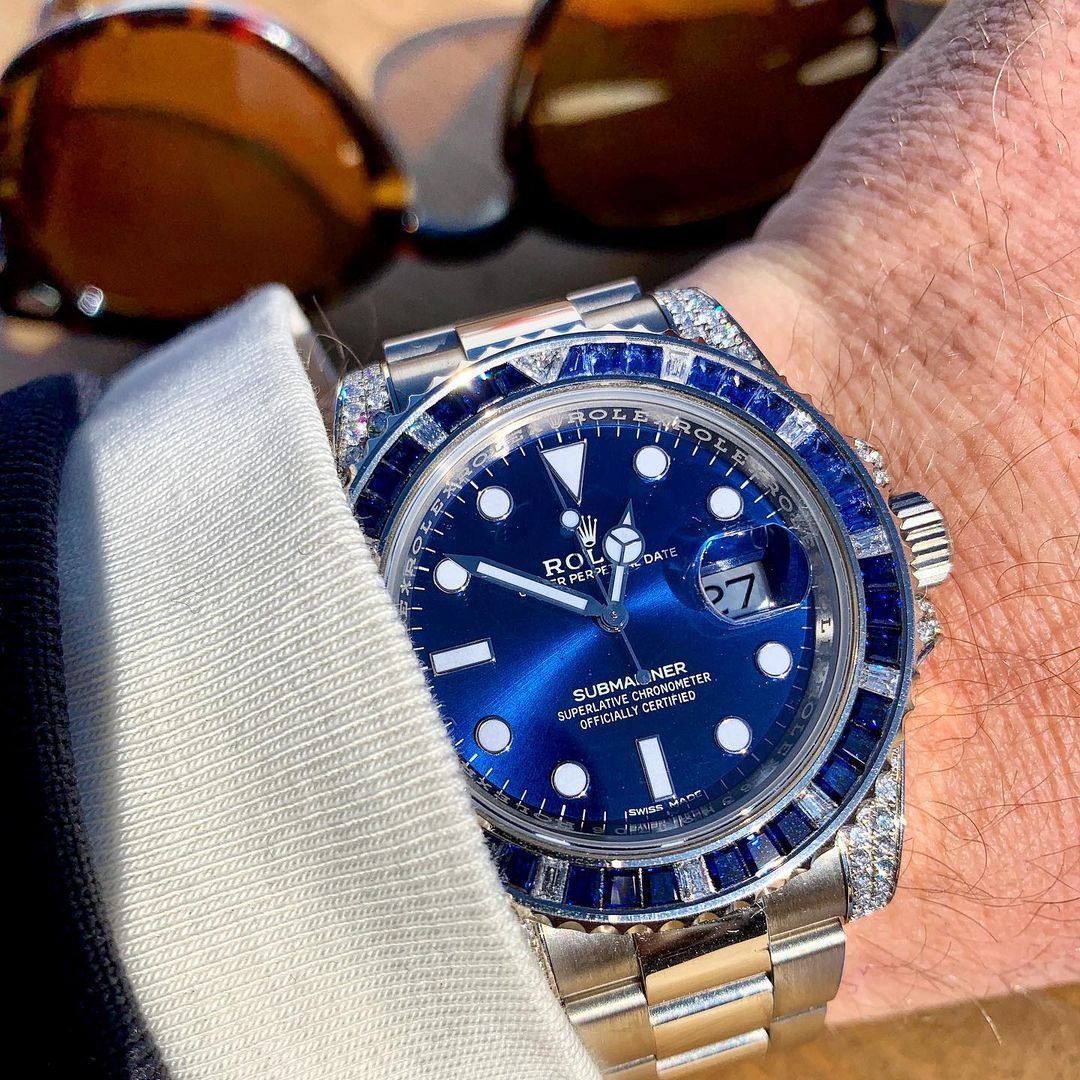 Big Promotion - Rolex Submariner Date 116659 SABR 18K White Gold Diamonds Sapphires Unworn
