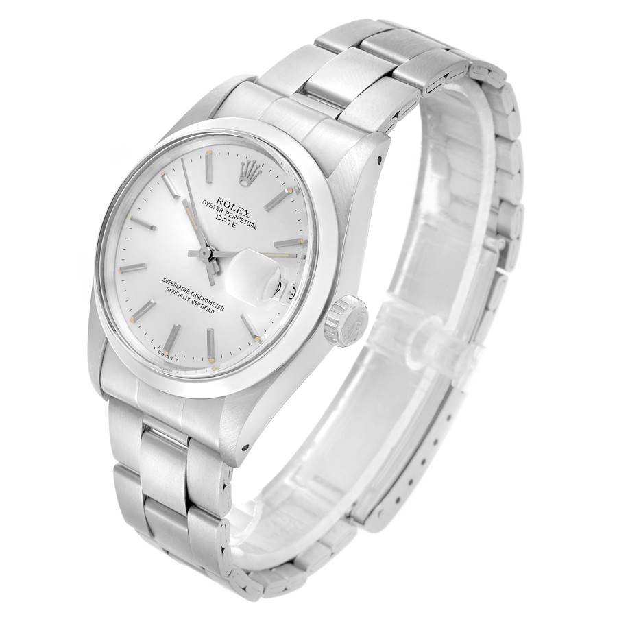 Rolex Date Silver Dial Steel Vintage Mens Watch 1500