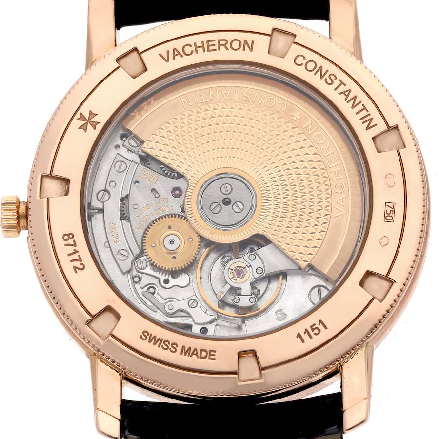 Vacheron Constantin Traditionnelle Rose Gold Black Dial Mens Watch 87172