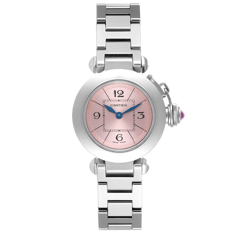 Cartier Miss Pasha Steel Pink Dial Ladies Watch W3140008