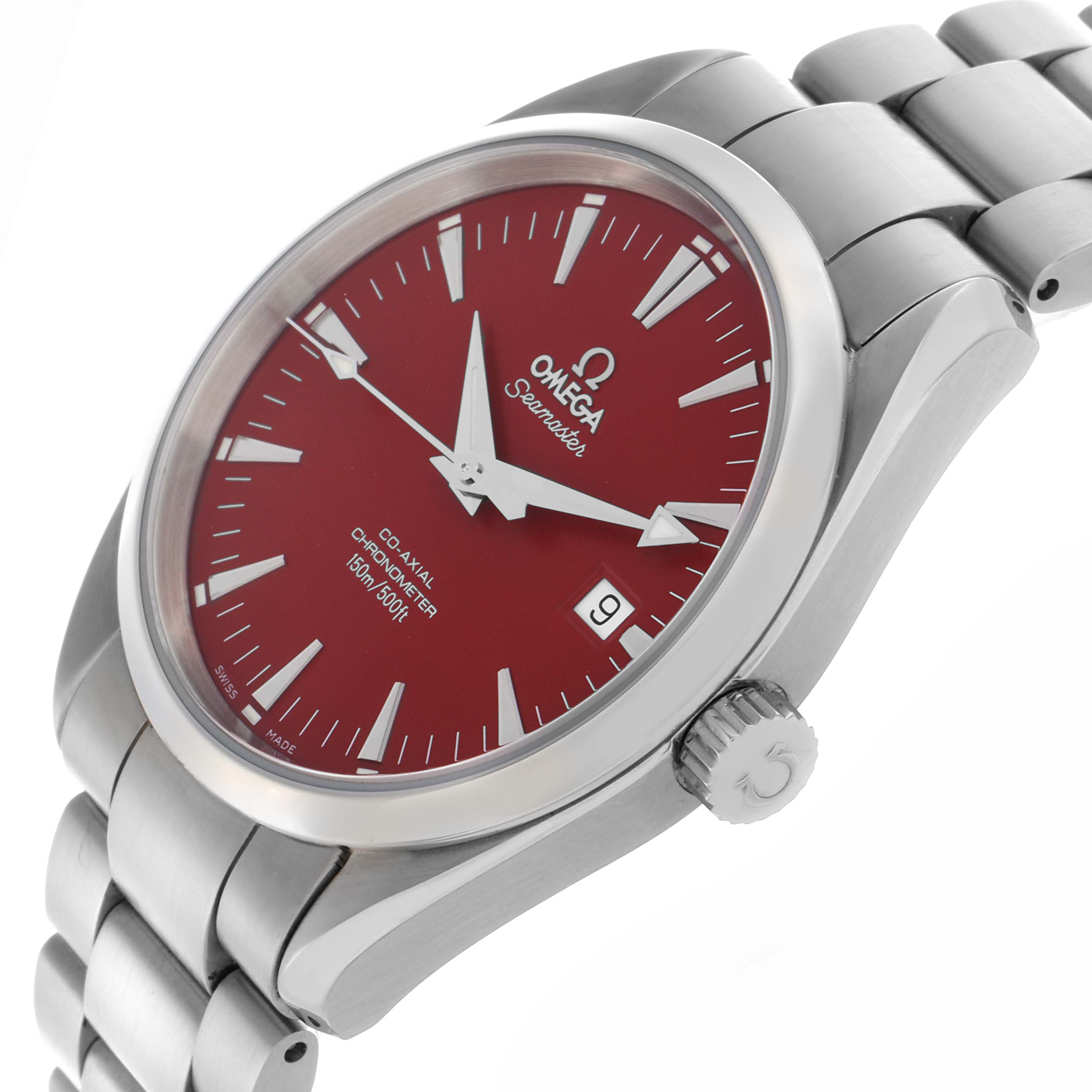 Omega Seamaster Aqua Terra Red Dial Marui Japan Steel Mens Watch 39.2 MM 2503.60.00