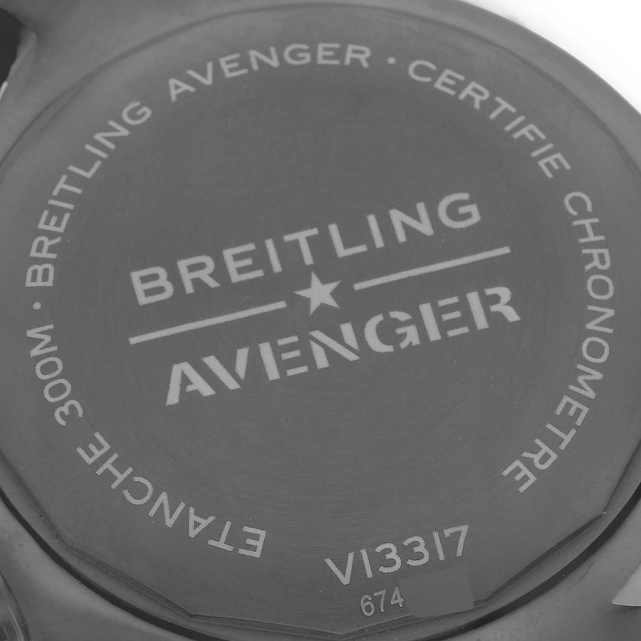 Breitling Avenger Night Mission DLC Coated Titanium Mens Watch V13317