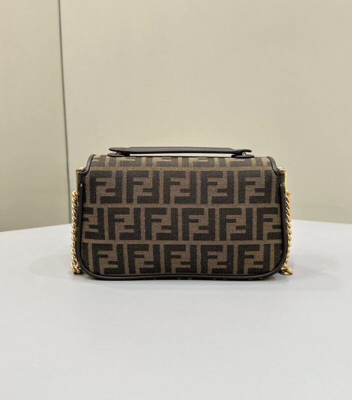 Replica Fendi Baguette Sliding Chain Ff Brown