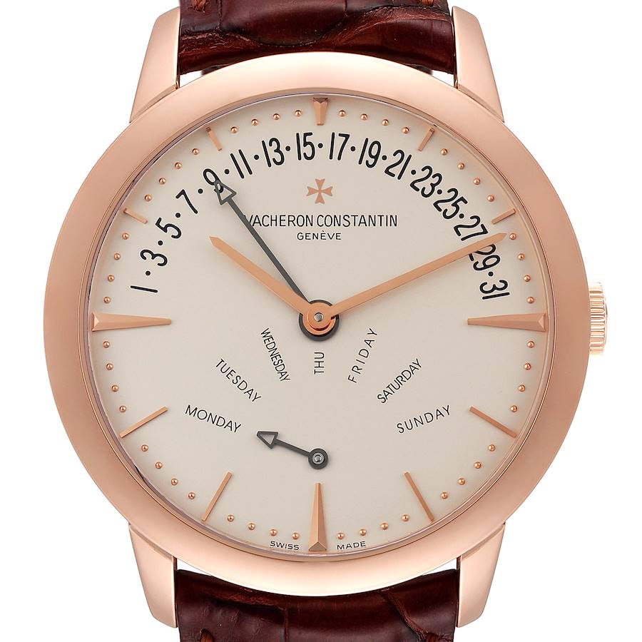 Vacheron Constantin Patrimony Retrograde Rose Gold Mens Watch 86020