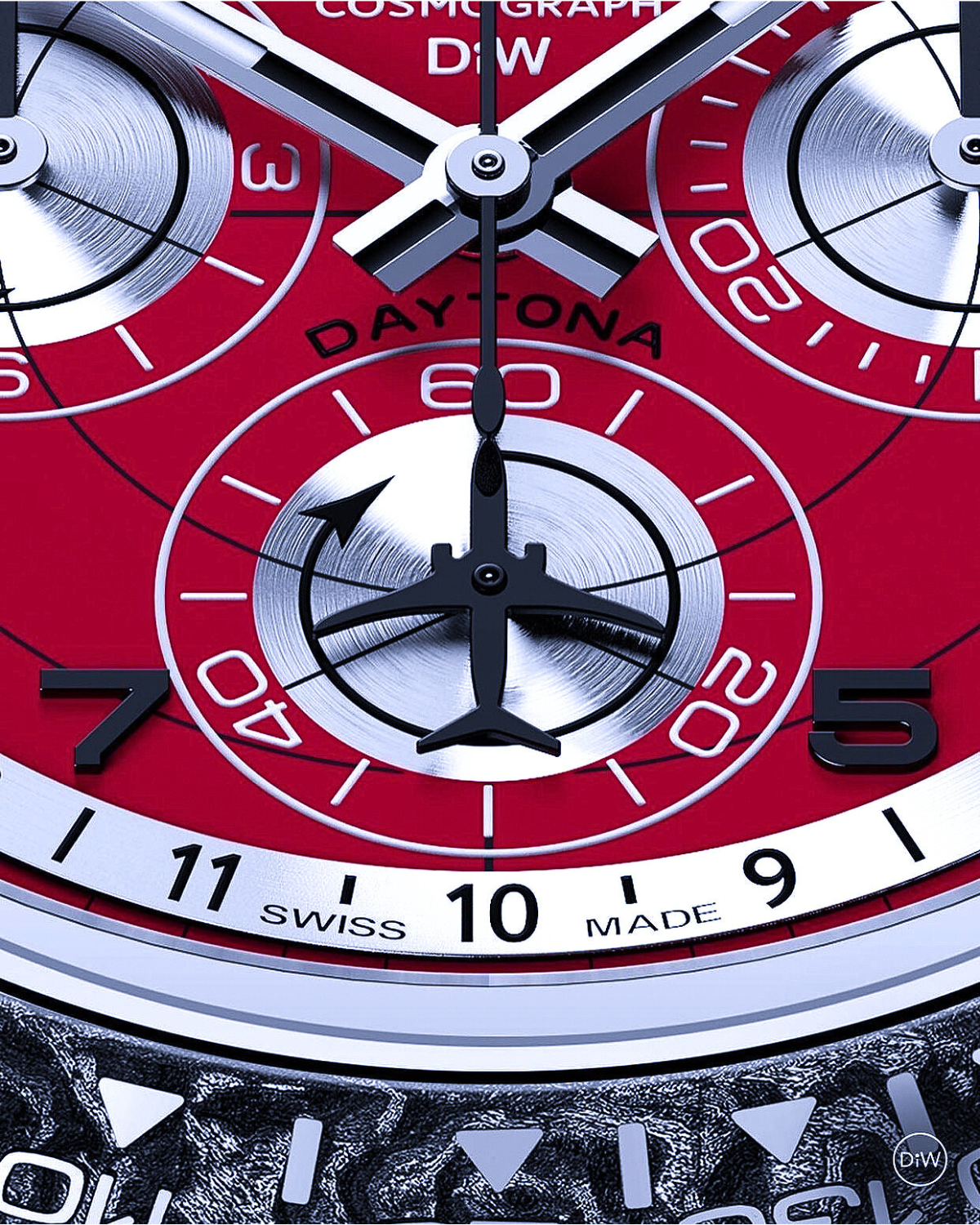 DiW Rolex Daytona "AVIA RED" In Quartz Fiber