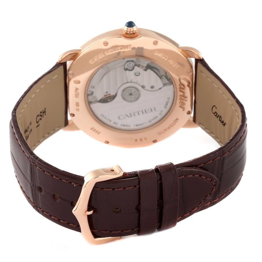 Cartier Ronde Louis Rose Gold Silver Dial Automatic Mens Watch W6801005