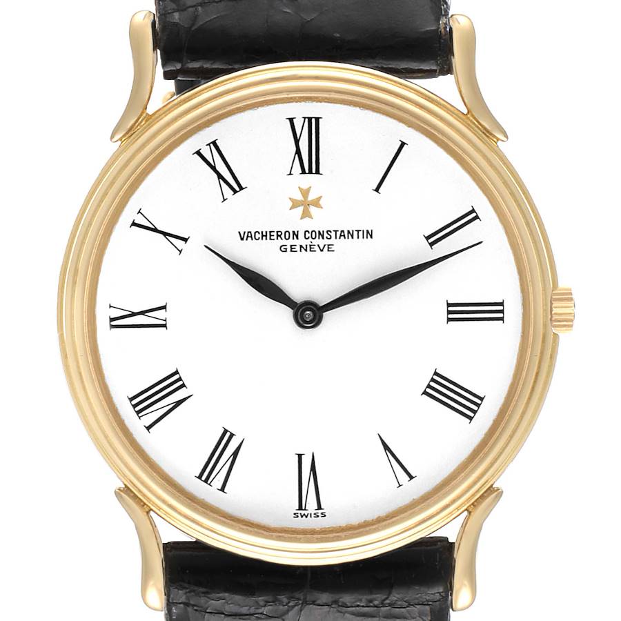Vacheron Constantin 18K Yellow Gold Ultra Thin White Dial Mens Watch 33216