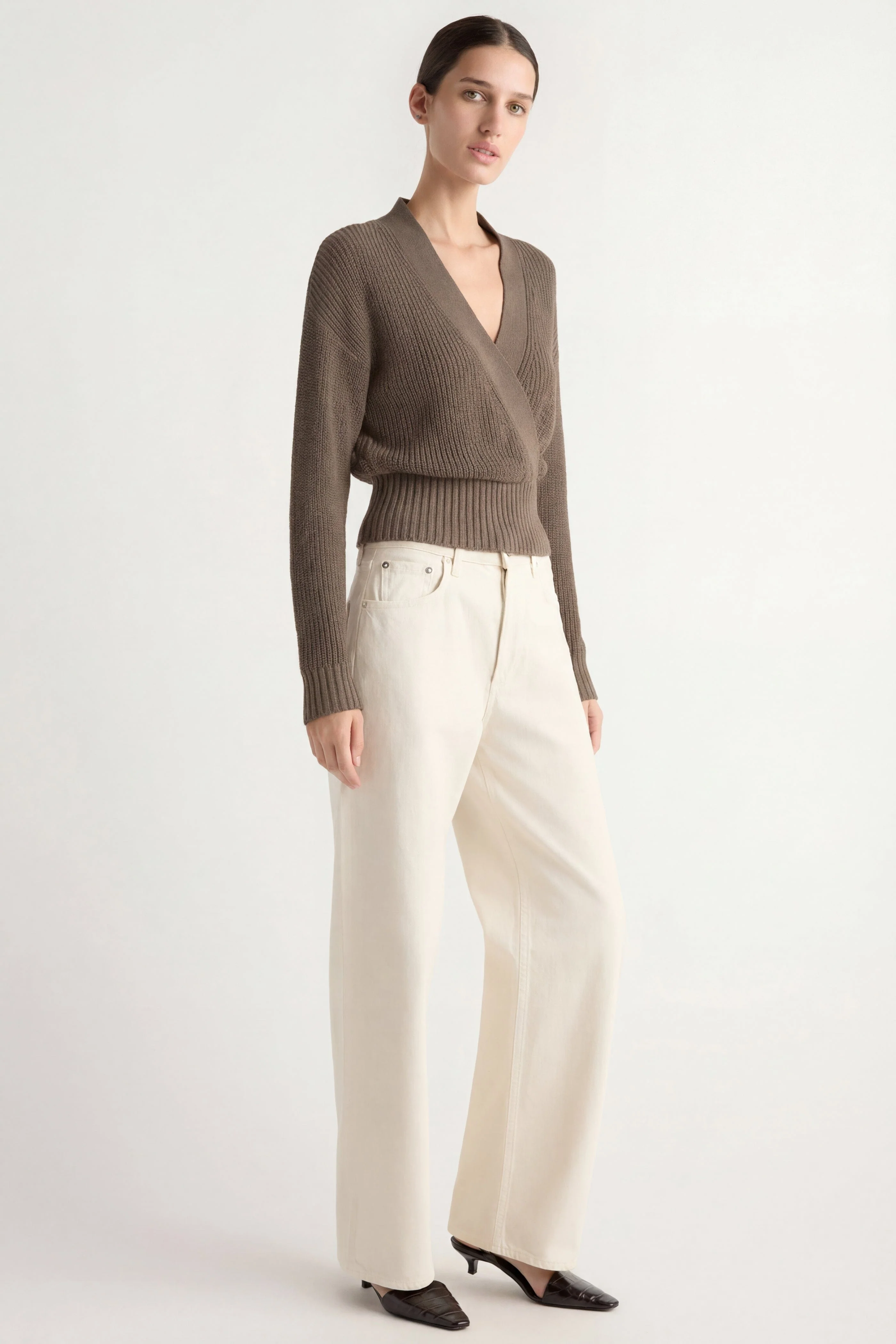 Maren Cropped V-Neck Sweater