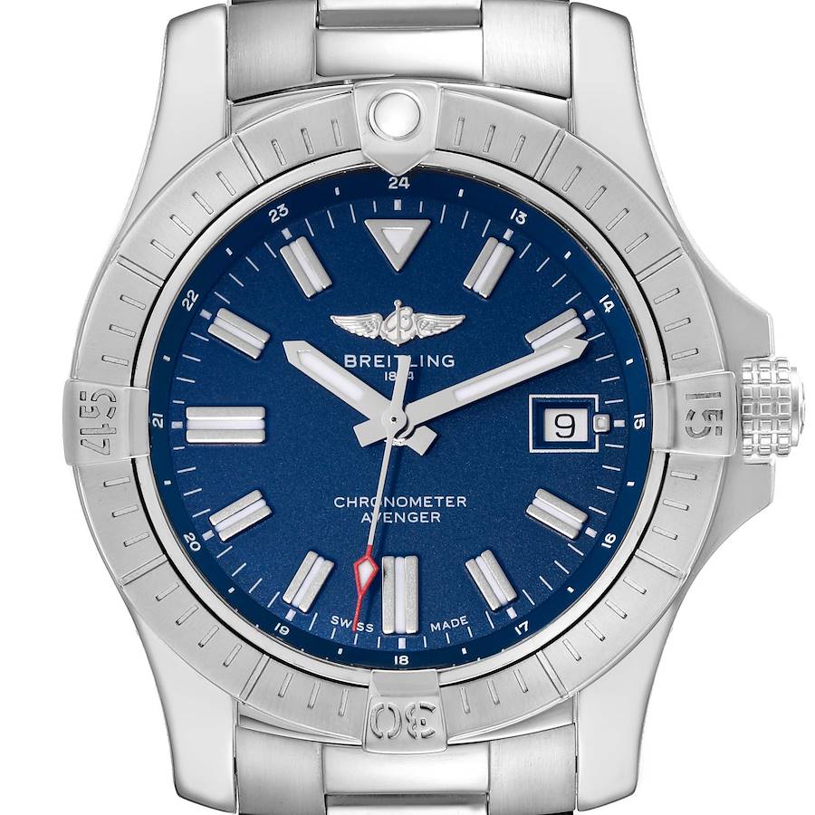 Breitling Avenger Blue Dial Stainless Steel Mens Watch A17318