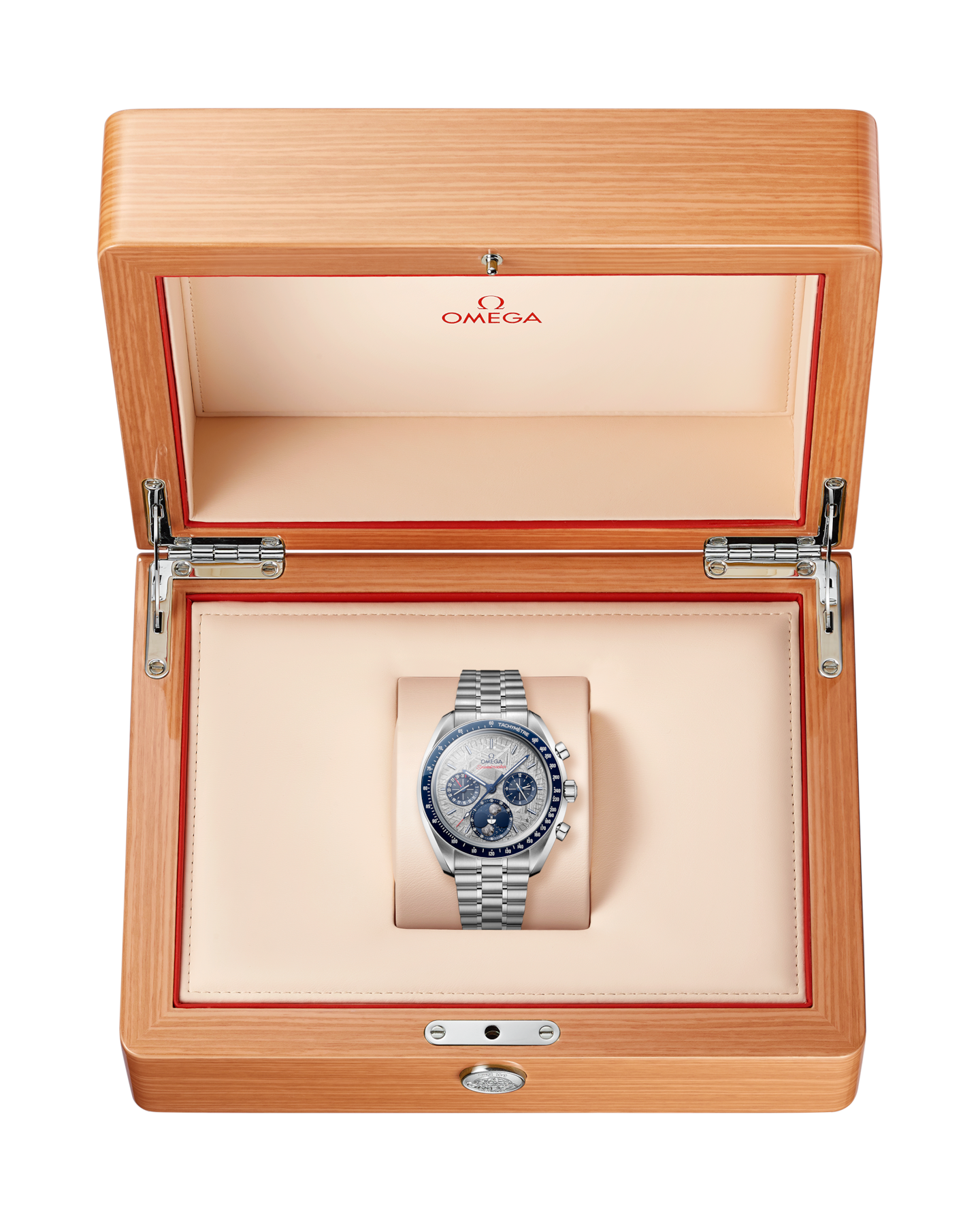 Omega Speedmaste﻿r Moonphase 43 mm, steel on steel 304.30.43.52.06.001