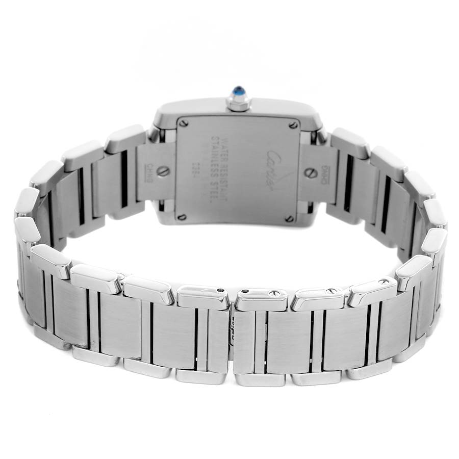 Cartier Tank Francaise Blue Mother Of Pearl Dial Steel Ladies Watch W51034Q3