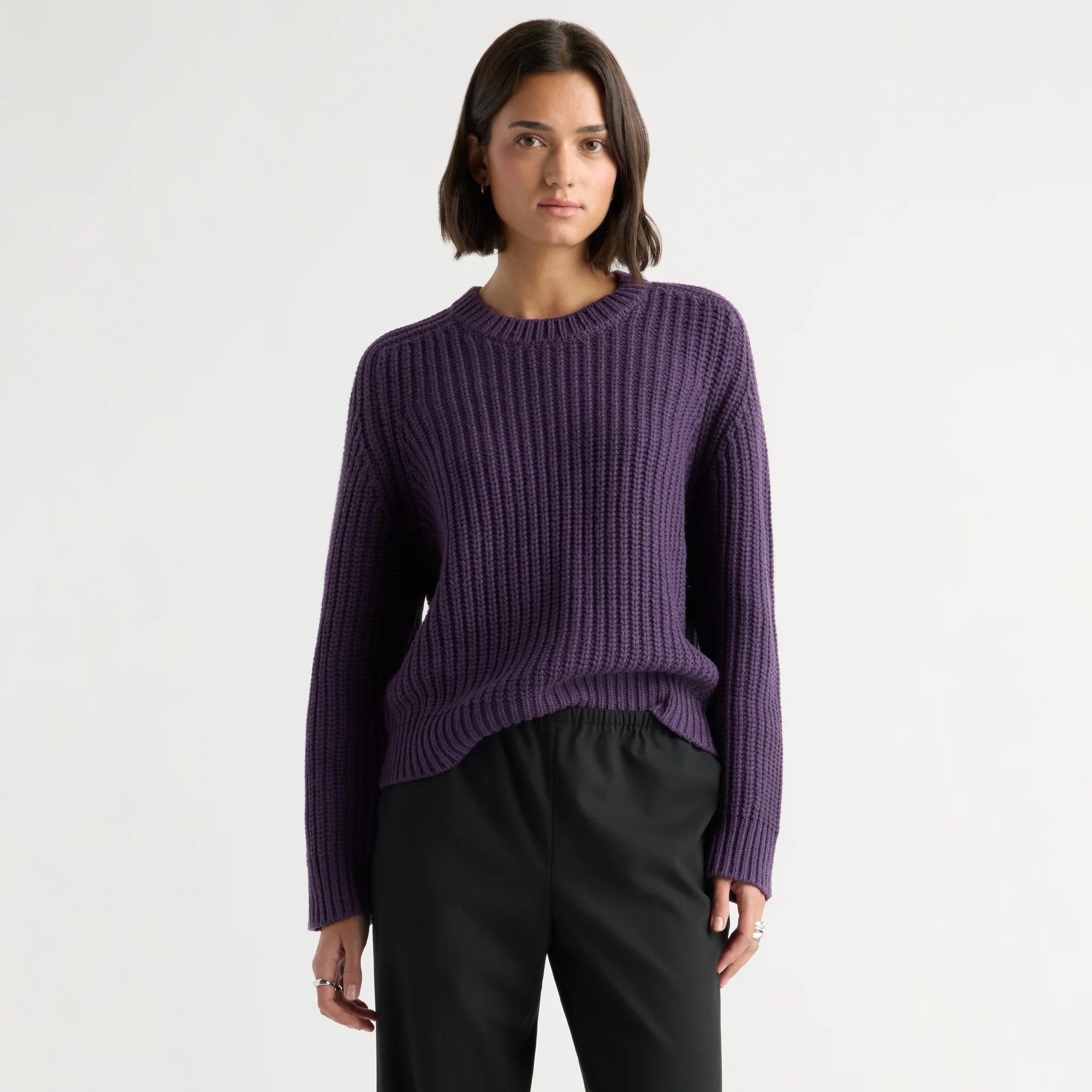 Drew Chunky Crew-Neck Sweater