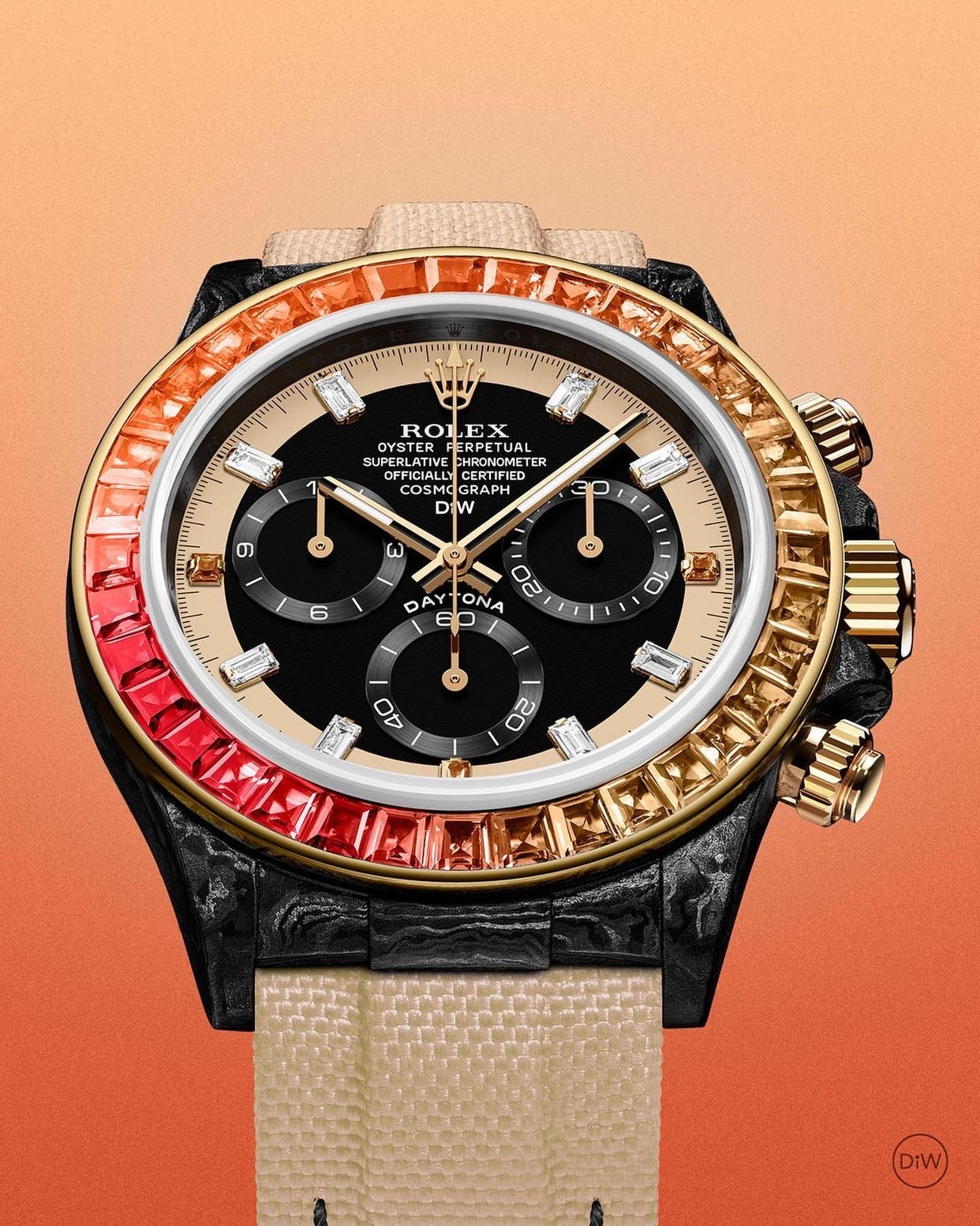 ROLEX Diw Daytona carbon rainbow sunray 40mm carbon