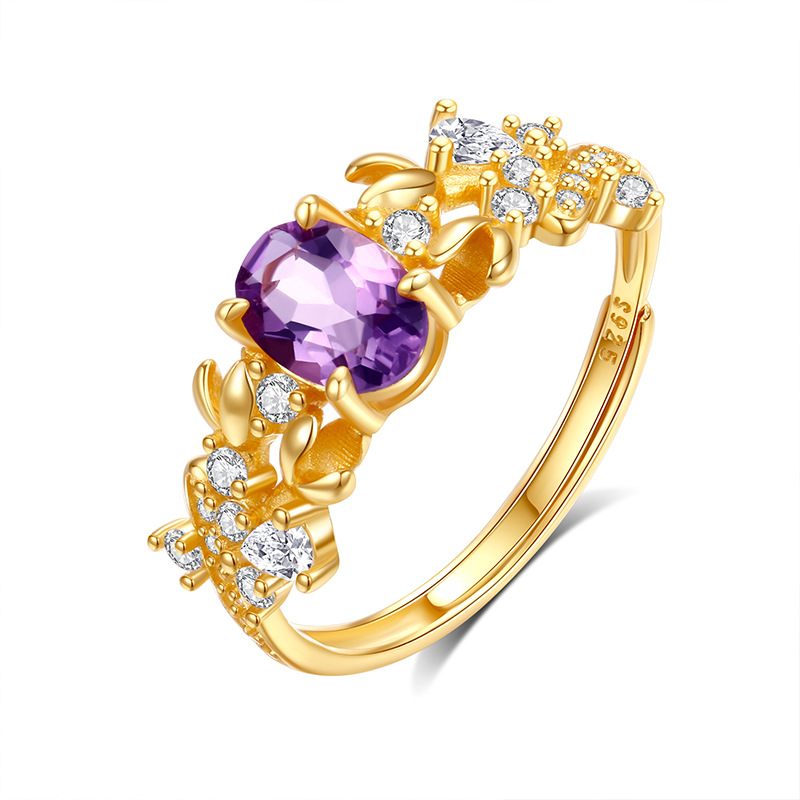 GemVibra Open Statement Ring with Mixed Crystals & Rhinestone Accents