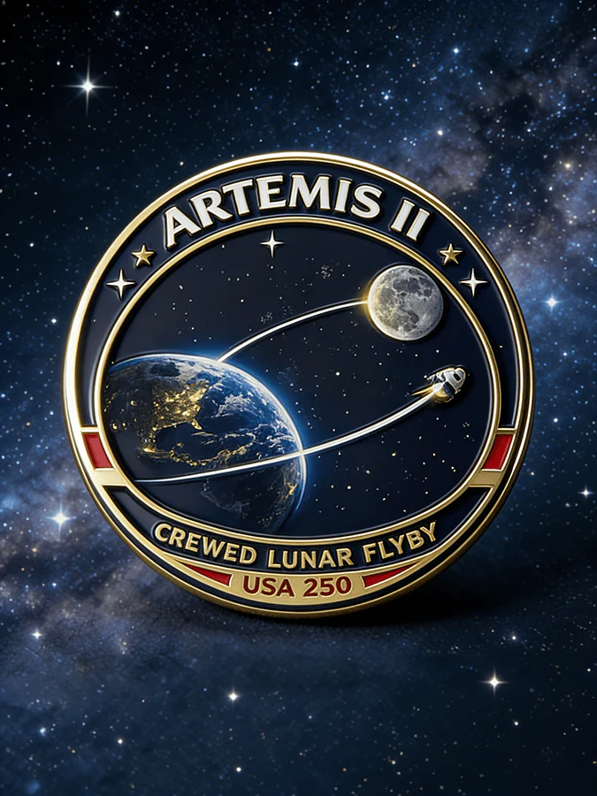 Artemis II Epic Rocket Brooch - Return to the Moon