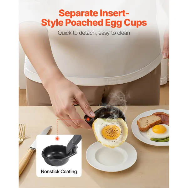 Egg Poacher Pan 4-Cup Poached Egg Maker Stainless