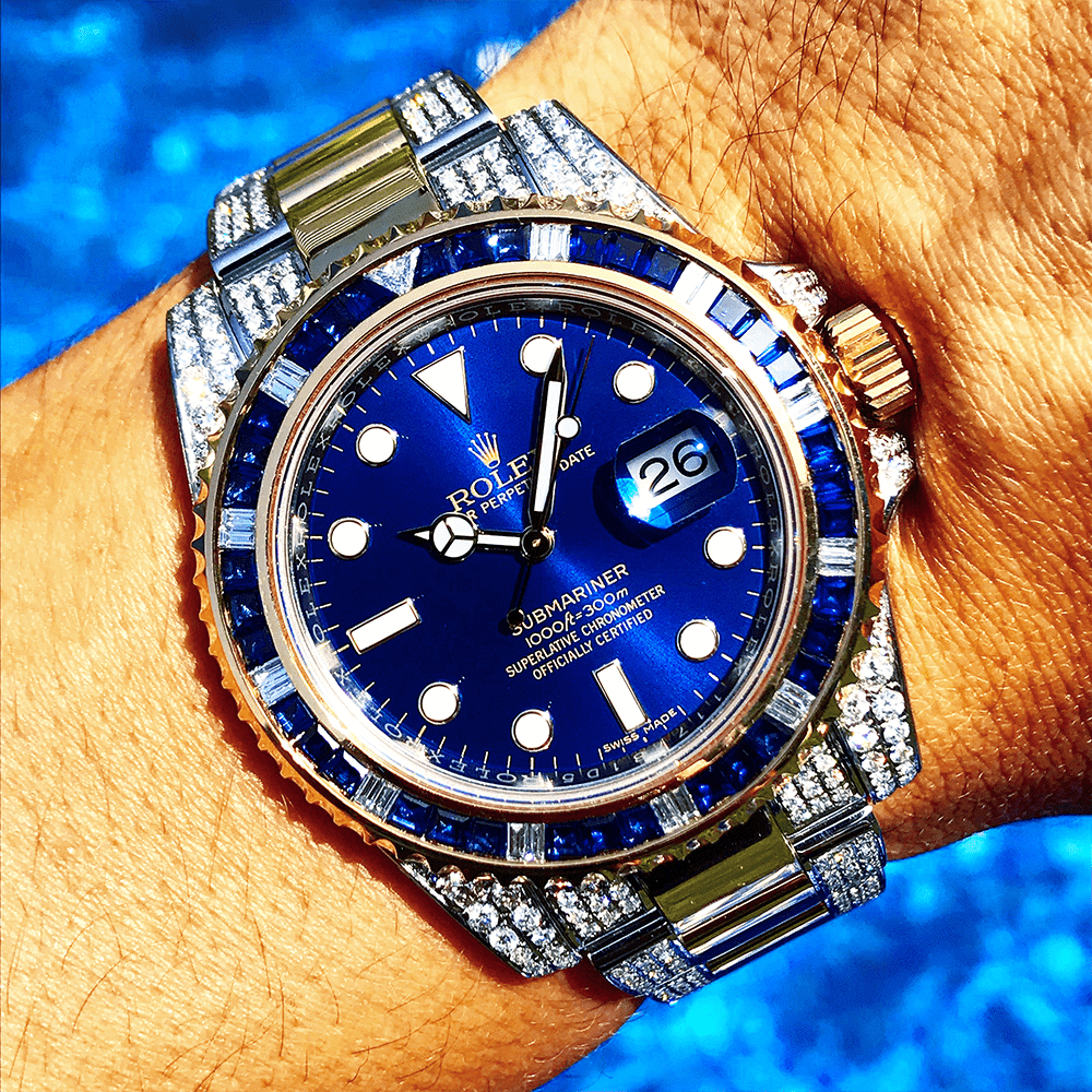 Rolex Submariner Date 116659 SABR 18K White Gold Diamonds Sapphires UNWORN