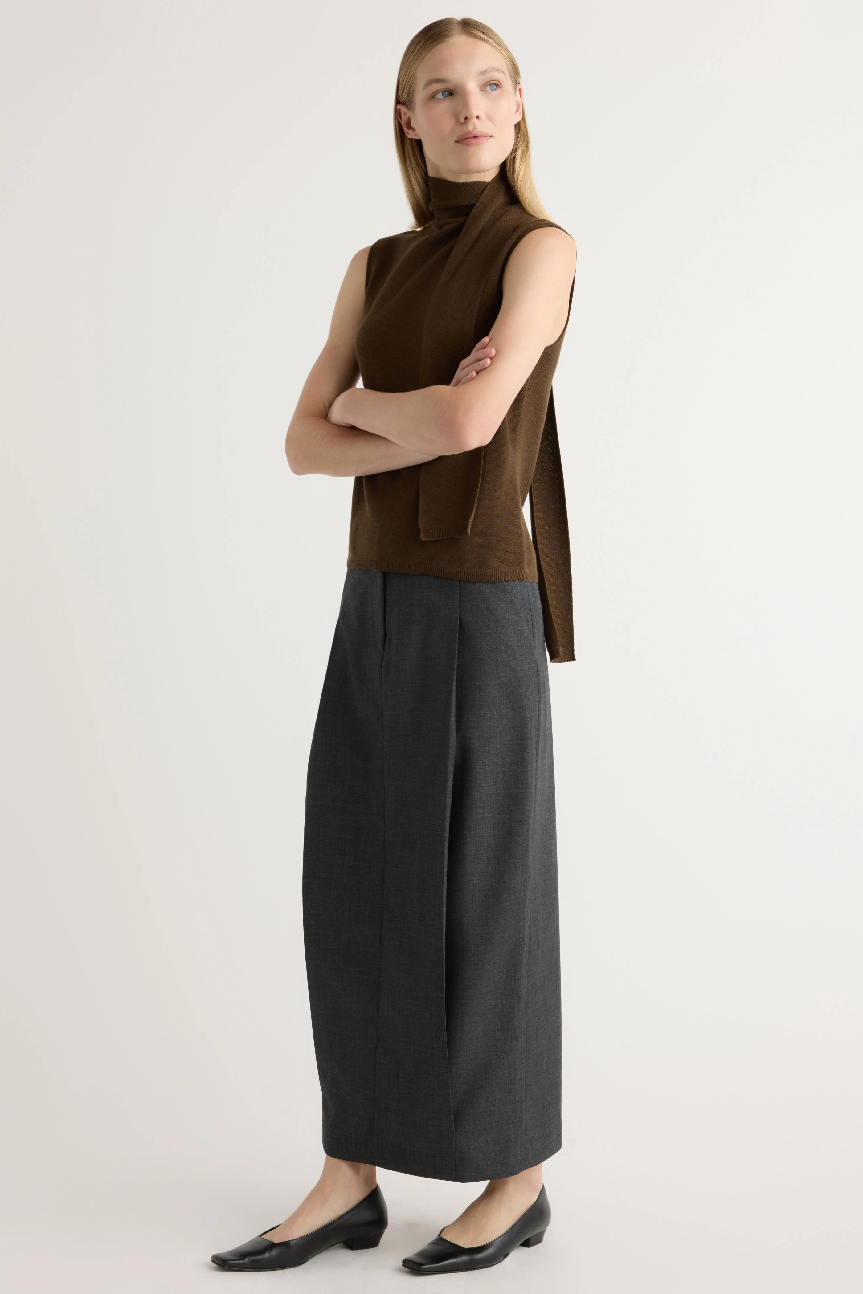 Georgina Wool-Blend Suiting Skirt