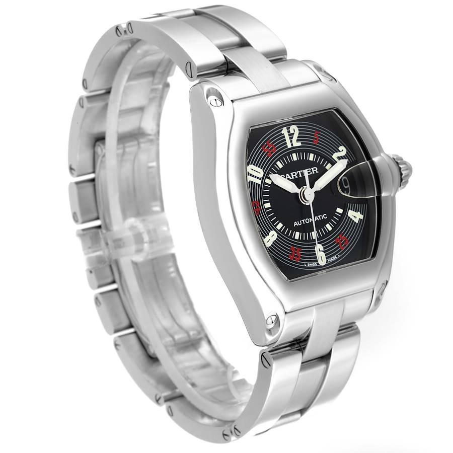 Cartier Roadster Vegas Roulette Red Green Steel Mens Watch W62002V3