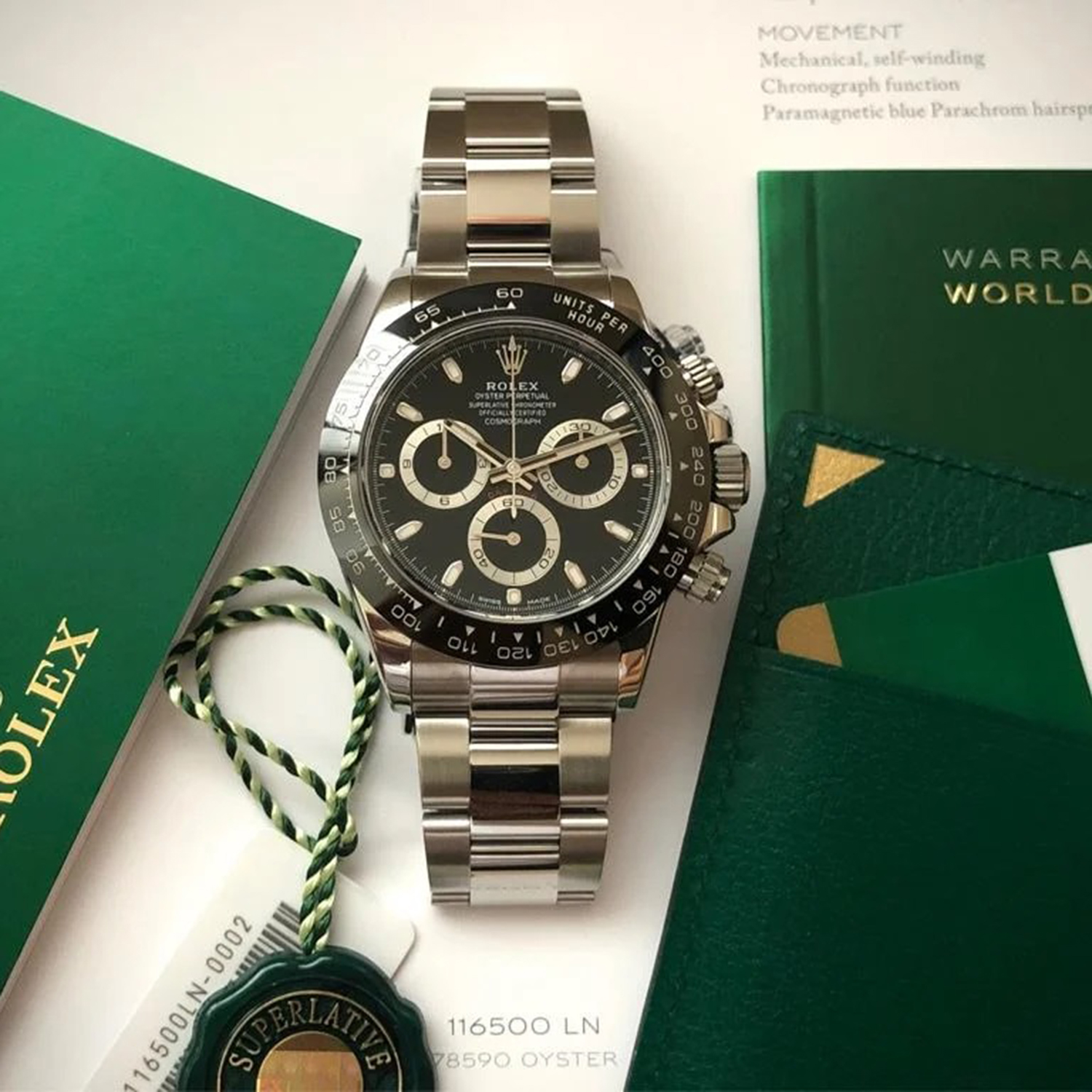 ​Rollie-The Crown Cosmograph Daytona Black Dial Stainless Steel 116500ln-0002