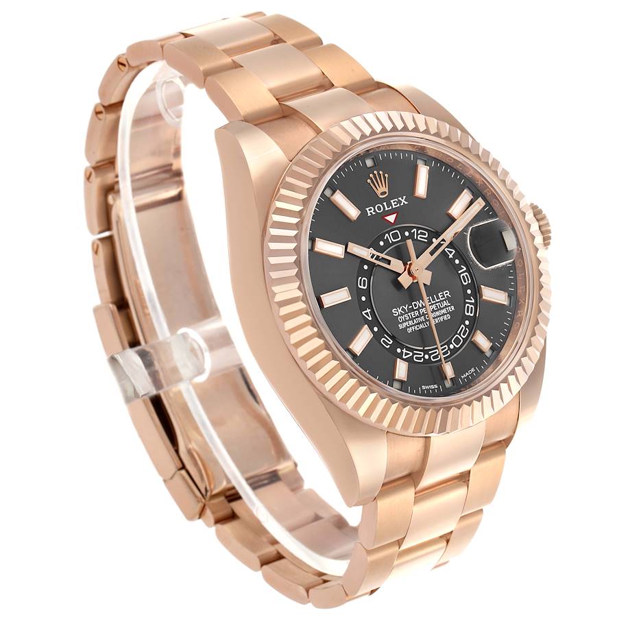 Rolex Sky-Dweller Rose Gold Slate Dial Mens Watch 326935