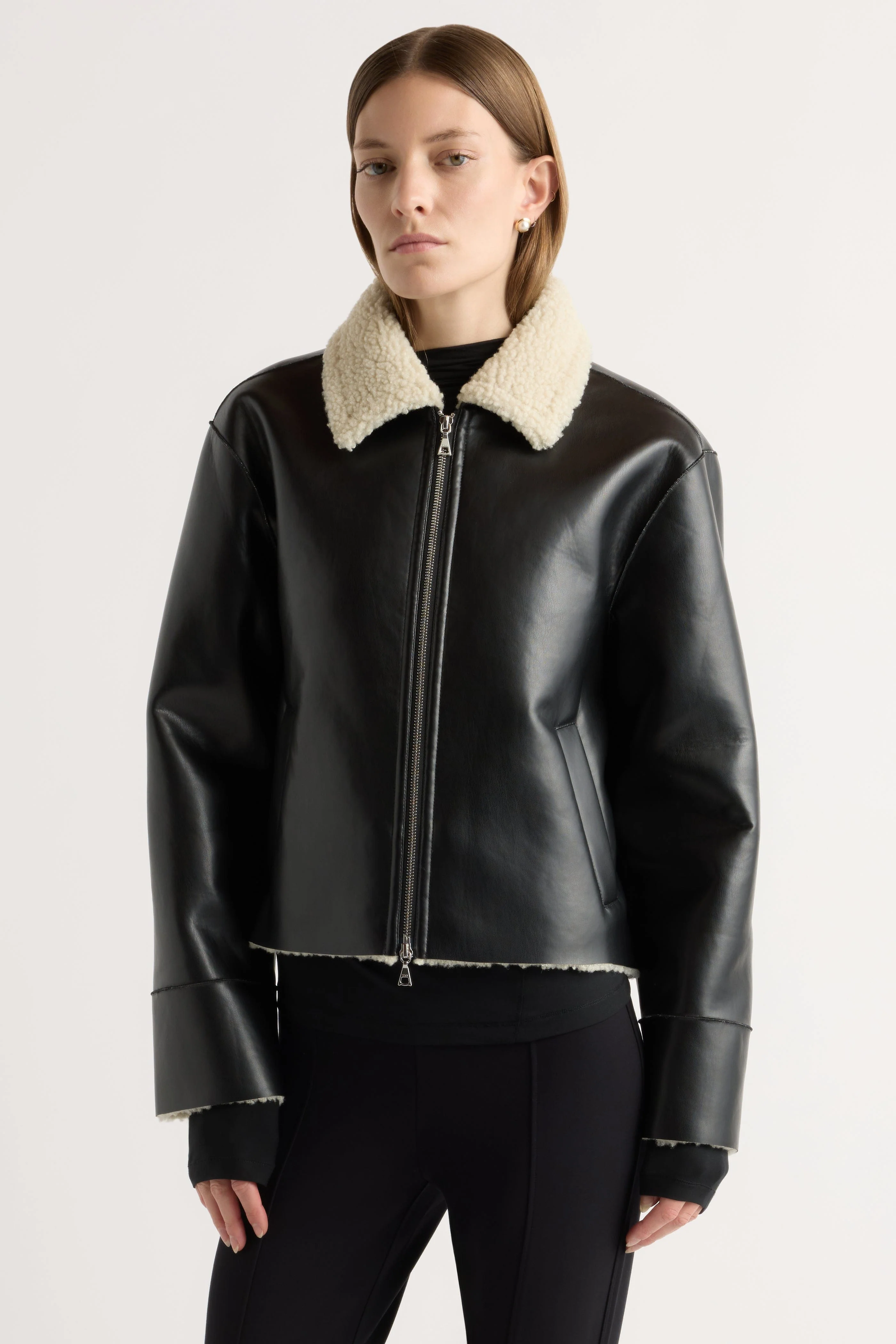 Bonnie Shearling-Collar Coat
