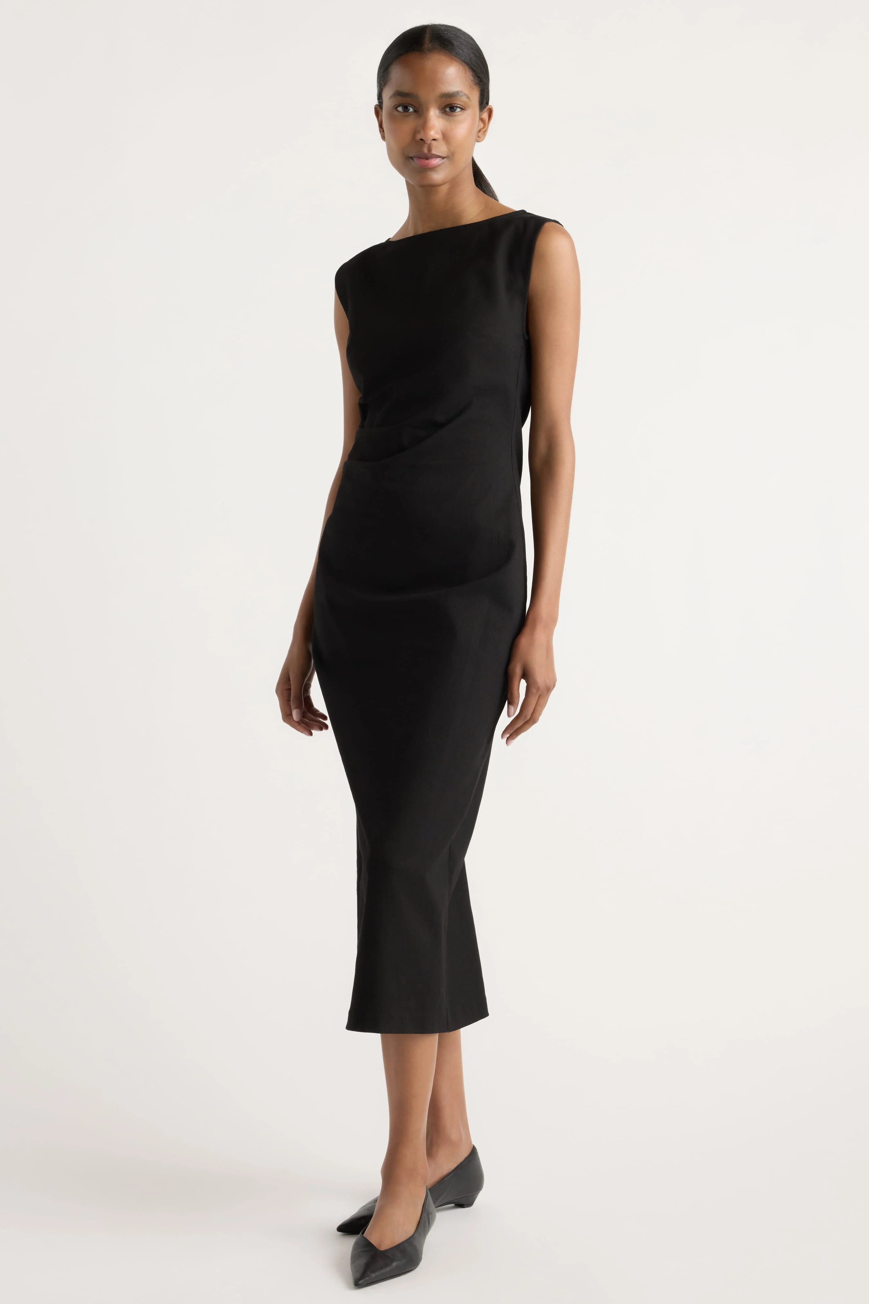 Inari Cotton Twill Boat-Neck Dress