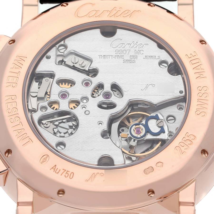 Cartier Rotonde Rose Gold Slate Dial Mens Watch W1555951