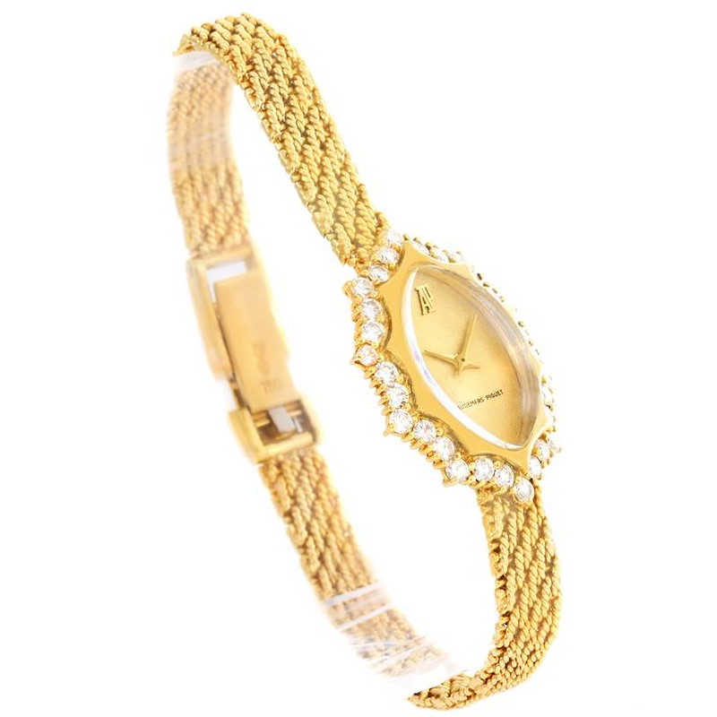 Audemars Piguet Vintage 18k Yellow Gold 1.67 Ct Diamond Cocktail Watch