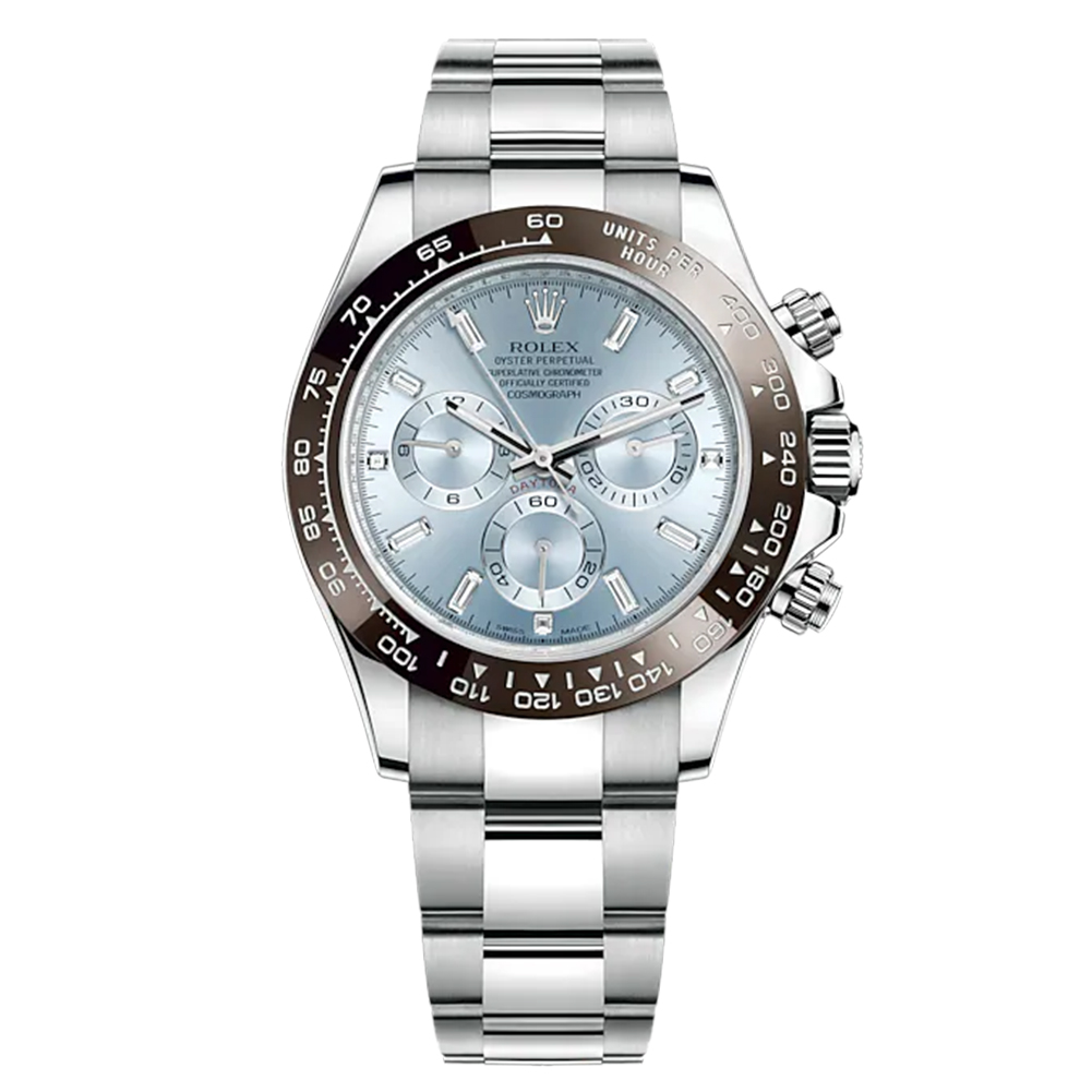 Rollie-The Crown Cosmograph Daytona 40mm Platinum Ice-Blue Dial m116506-0002