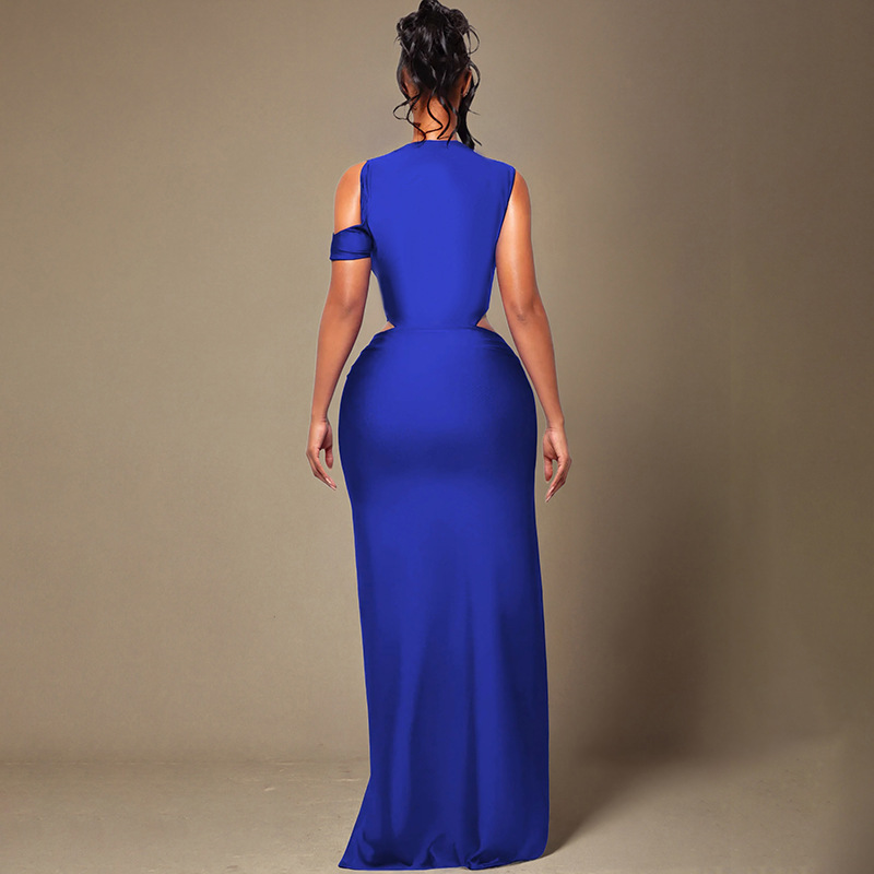 Women Hollow-Out One-Sleeve Sexy Dress