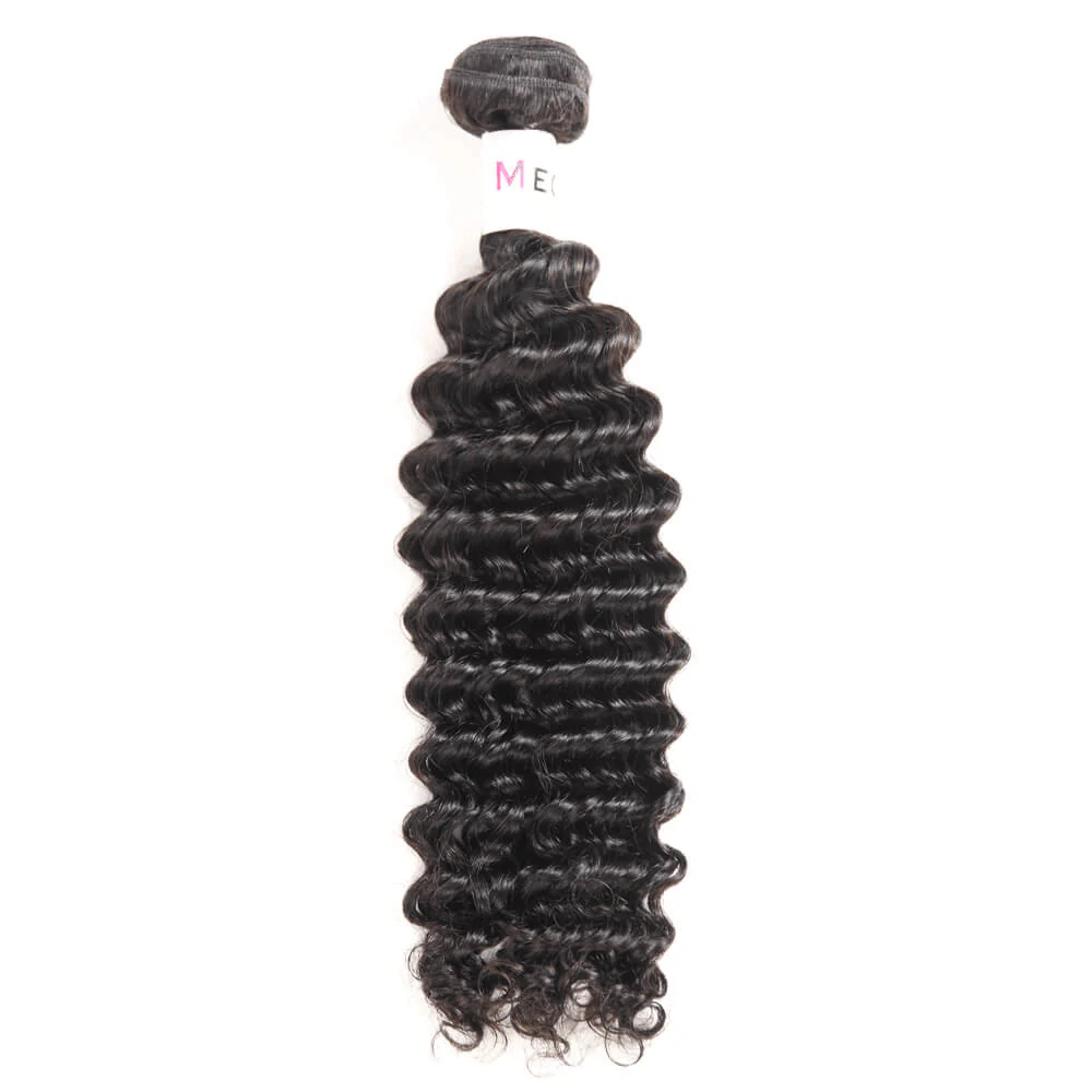 Megalook 12-32 inch Deep Wave Hair Bundles 1Pcs Unprocessed Virgin Human Hair Weaves