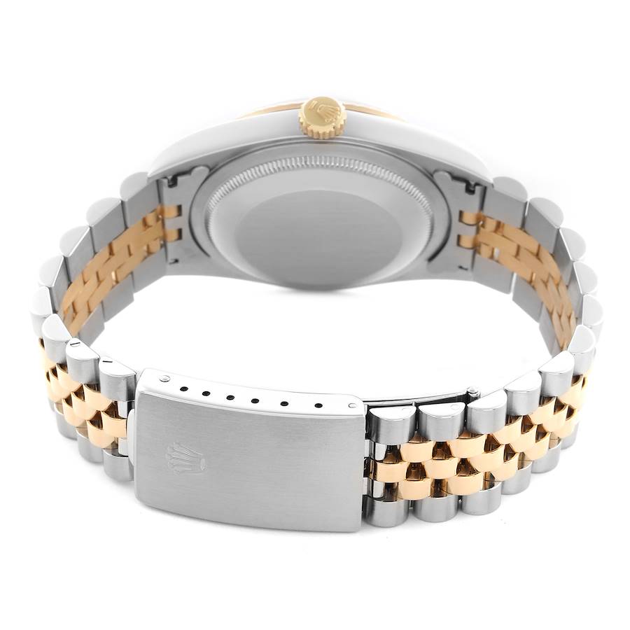 Rolex Datejust Steel Yellow Gold White Diamond Dial Mens Watch 16233