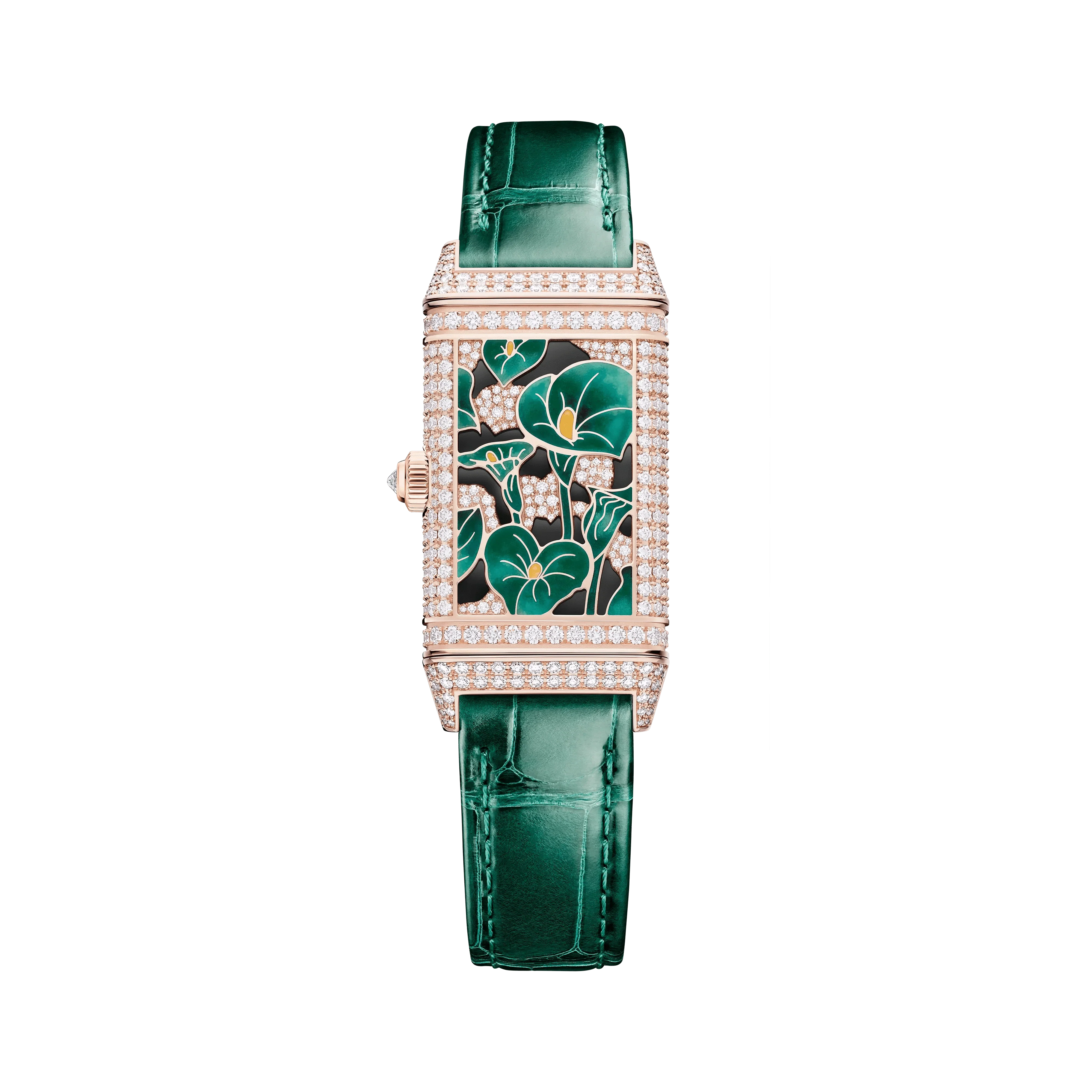 Pink Gold Reverso One Precious Flowers Women&rsquo;s Watch Q3292434