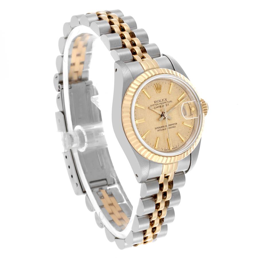 Rolex Datejust Linen Dial Steel Yellow Gold Ladies Watch 69173
