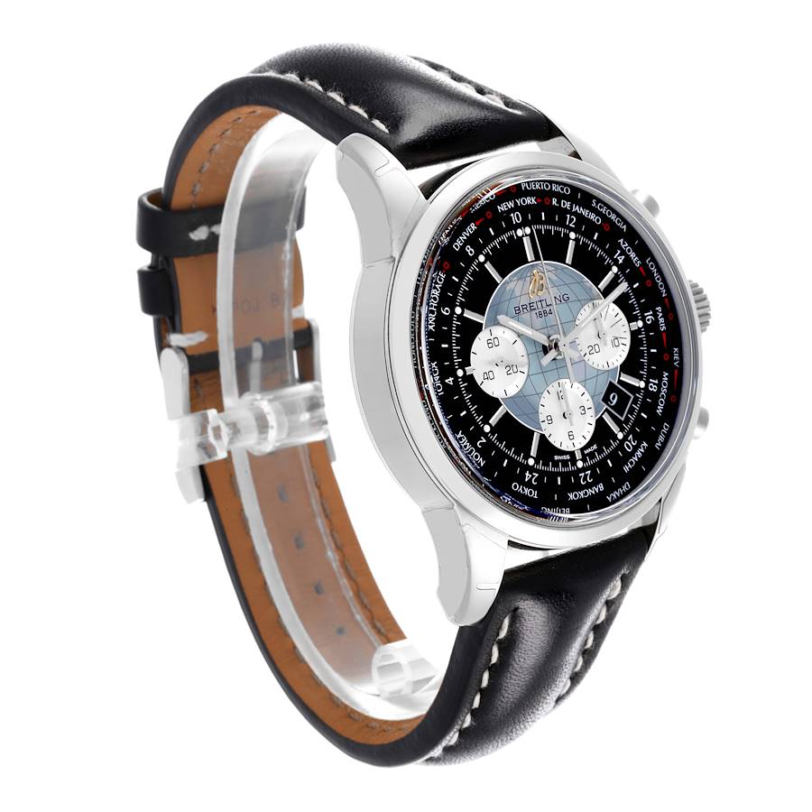 Breitling Transocean Chronograph Unitime Steel Mens Watch AB0510