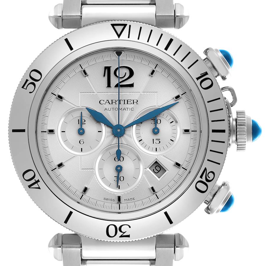 Cartier Pasha 41mm Silver Dial Steel Mens Watch WSPA0018
